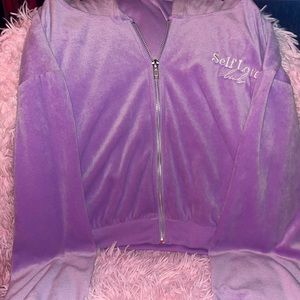 “self love club”👸zip up purple hoodie by rue 21, $10 and never worn!:)